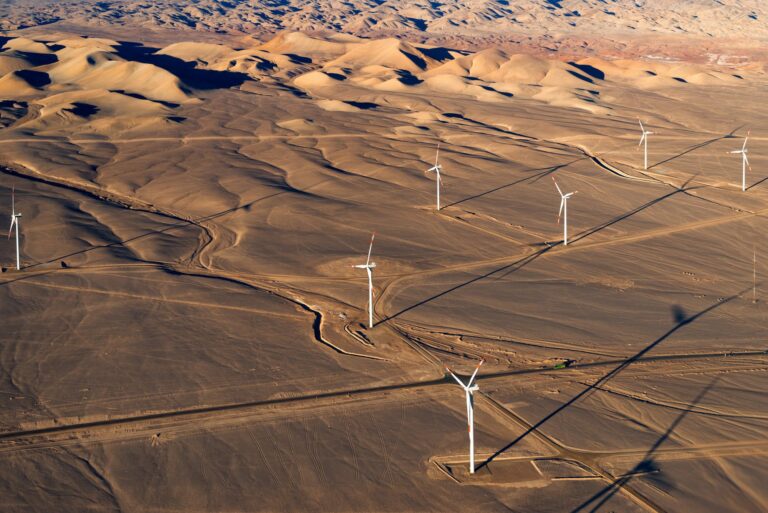 Wind farm in the Atacama Desert in Chile
