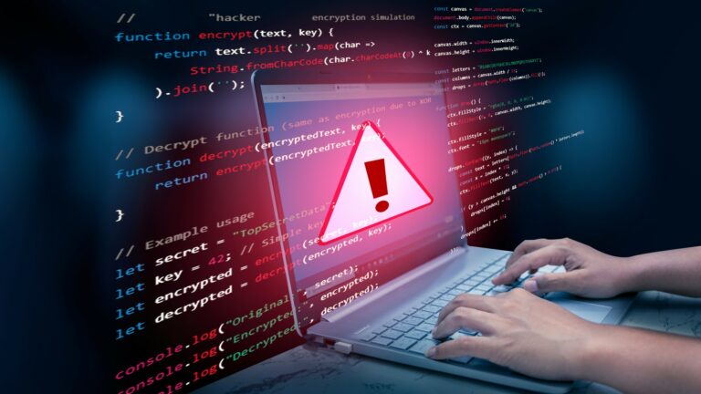 Caution sign data unlocking hackers. Malicious software, virus and cybercrime, System warning hacked alert, cyberattack on online network, data breach, risk of website