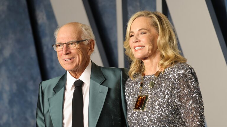 Jimmy Buffett and his wife, Jane Slagsvol, arriving at a party in 2023.