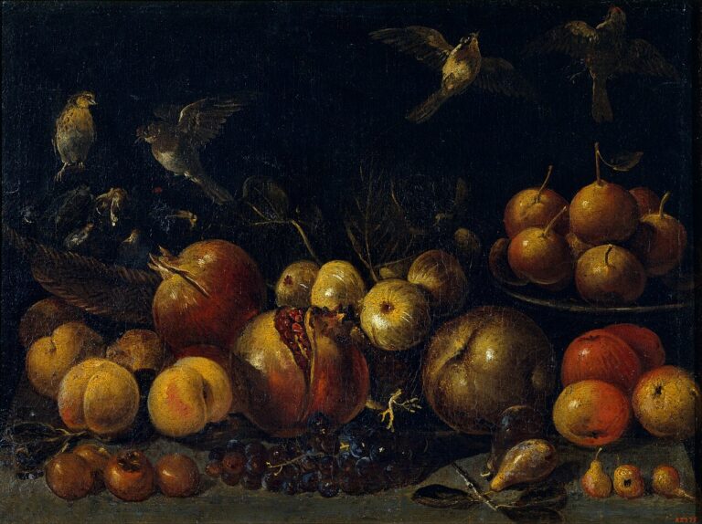 Tommaso Realfonso, 'Masillo' - Still Life with Pomegranates, Apples, Pears, Grapes, Figs and Birds - Google Art Project