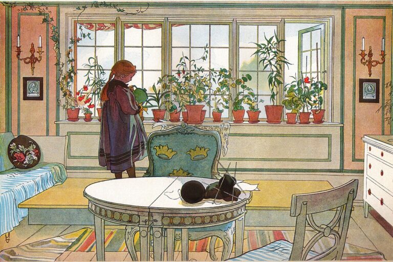 Piante in casa quando si accende il riscaldamento: cosa cambiare subito Blomsterfönstret av Carl Larsson 1894